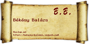 Békésy Balázs névjegykártya