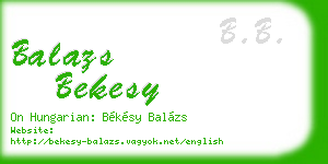 balazs bekesy business card