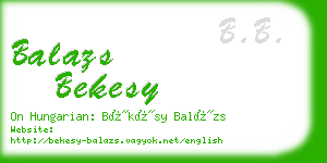 balazs bekesy business card